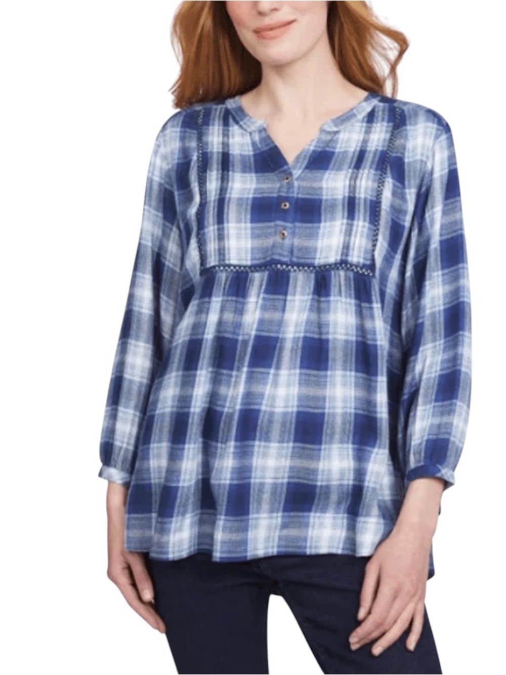 Wrangler Women's Plaid Blouse Indigo XXL NEW